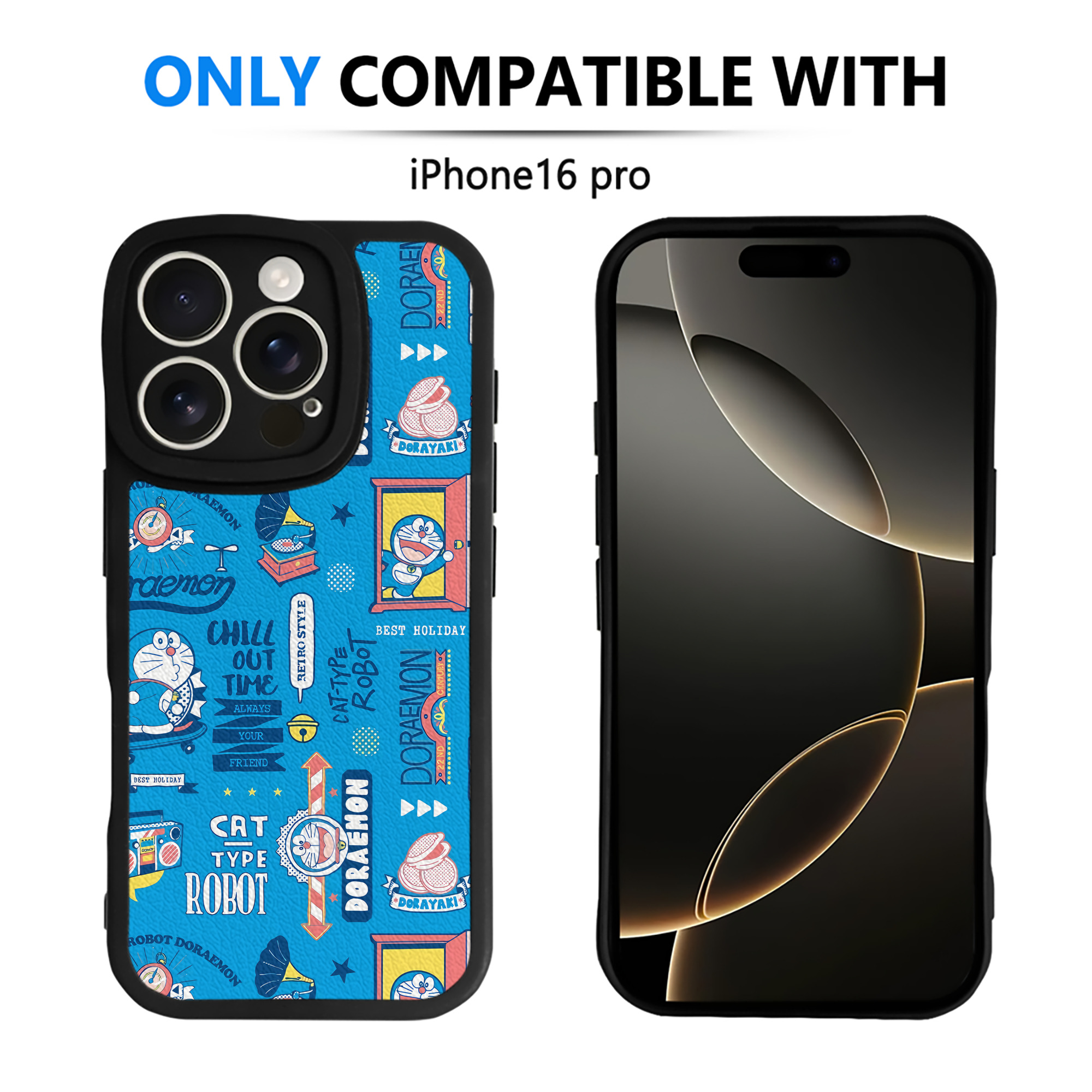 （画像用） ドラえもん Doraemon 【iPhone 16シリーズ対応】シリコンスマホケース（レザー調） 材質：シリコン